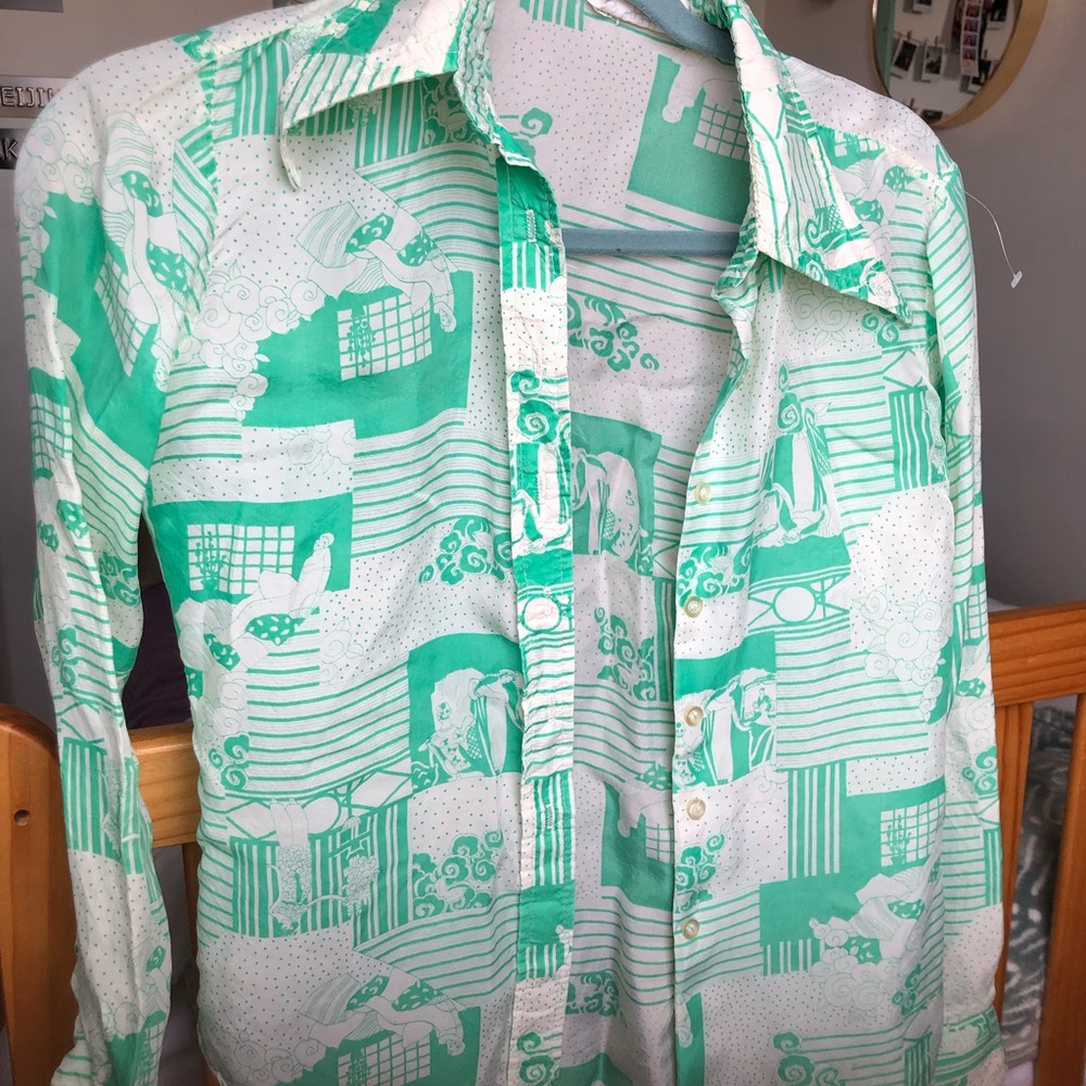 Vintage Blouse With Cool Pattern - image 2